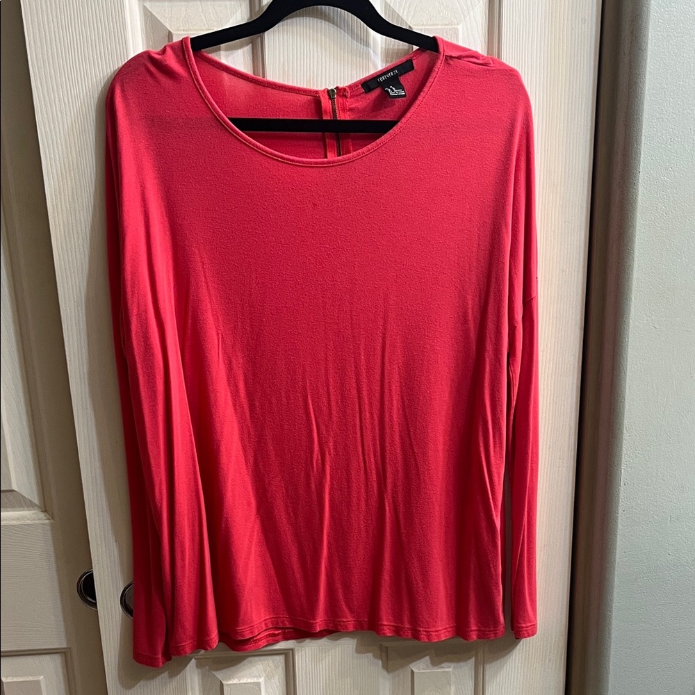 Women's Red Long Sleeve Top